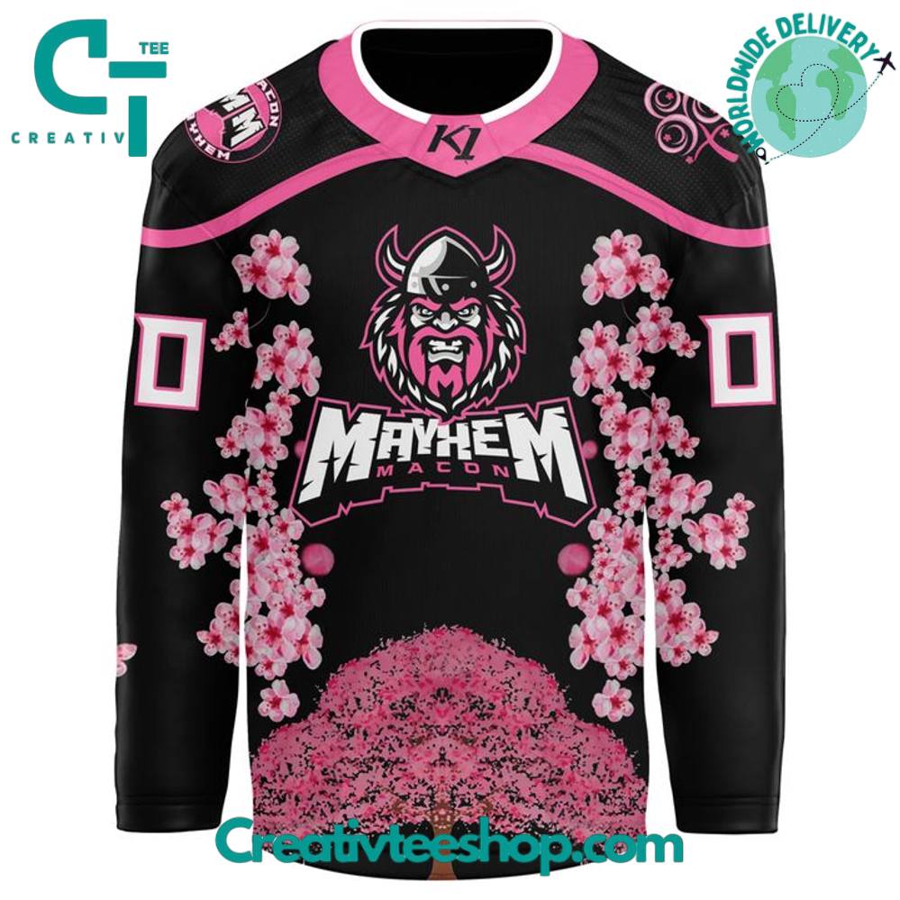 Macon Mayhem x Cherry Blossom Special Hockey Jersey