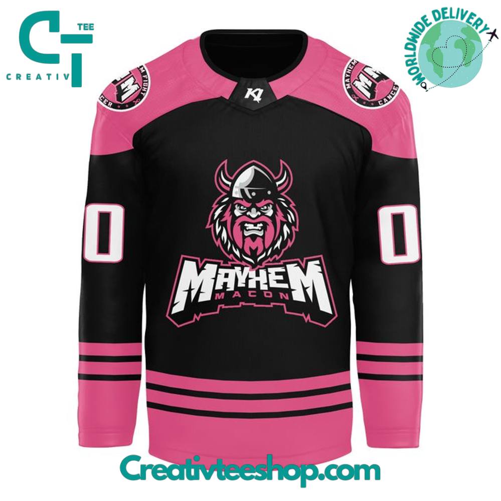 Macon Mayhem x Fight Against Breast Cancer Special Hockey Jersey
