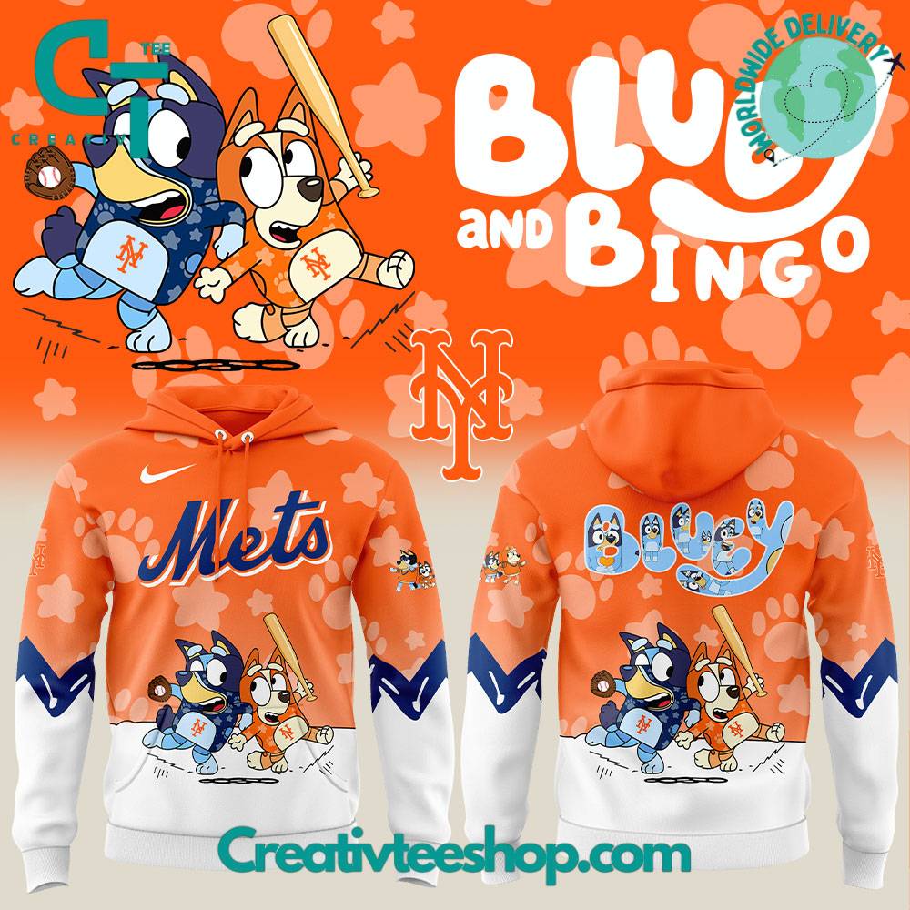 New York Mets x Bluey and Bingo Special Orange Hoodie