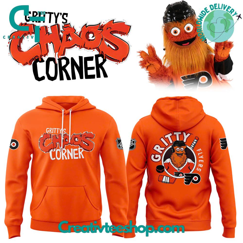 Philadelphia Flyers 2025 Gritty’s Chaos Corner Day Special Hoodie