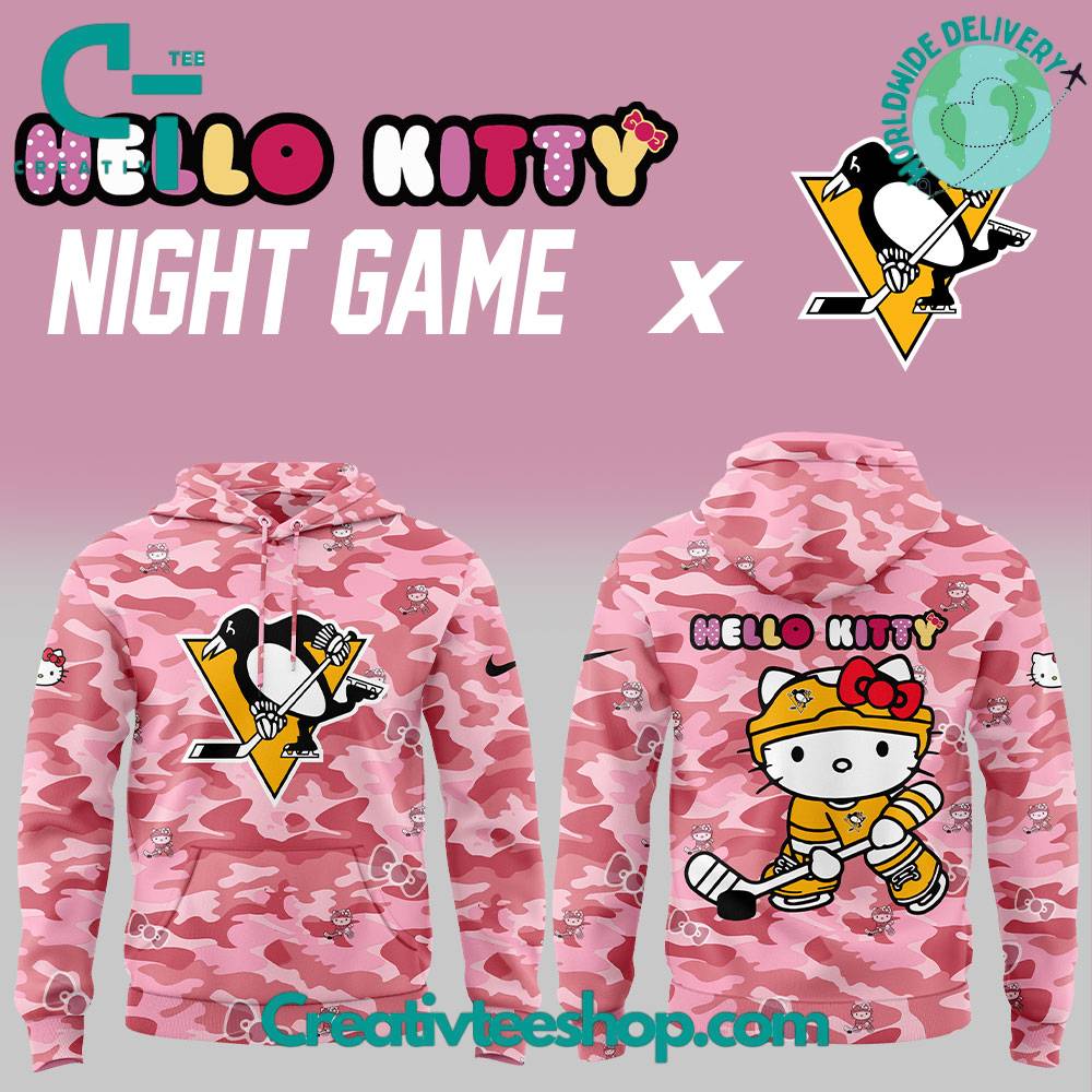 Pittsburgh Penguins Hello x Hello Kitty Pink Camouflage Special Hoodie