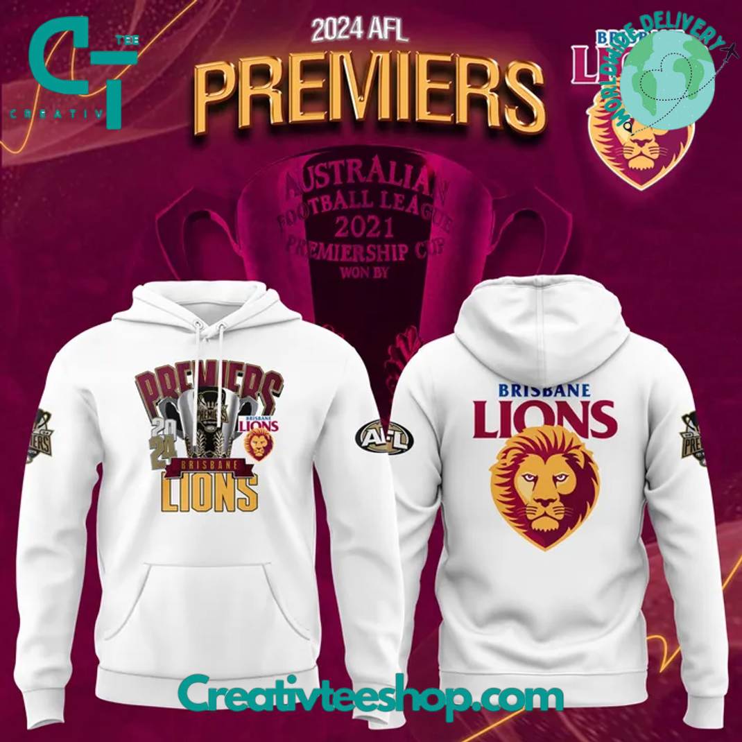 Brisbane Lions Premiership Range Special White Hoodie