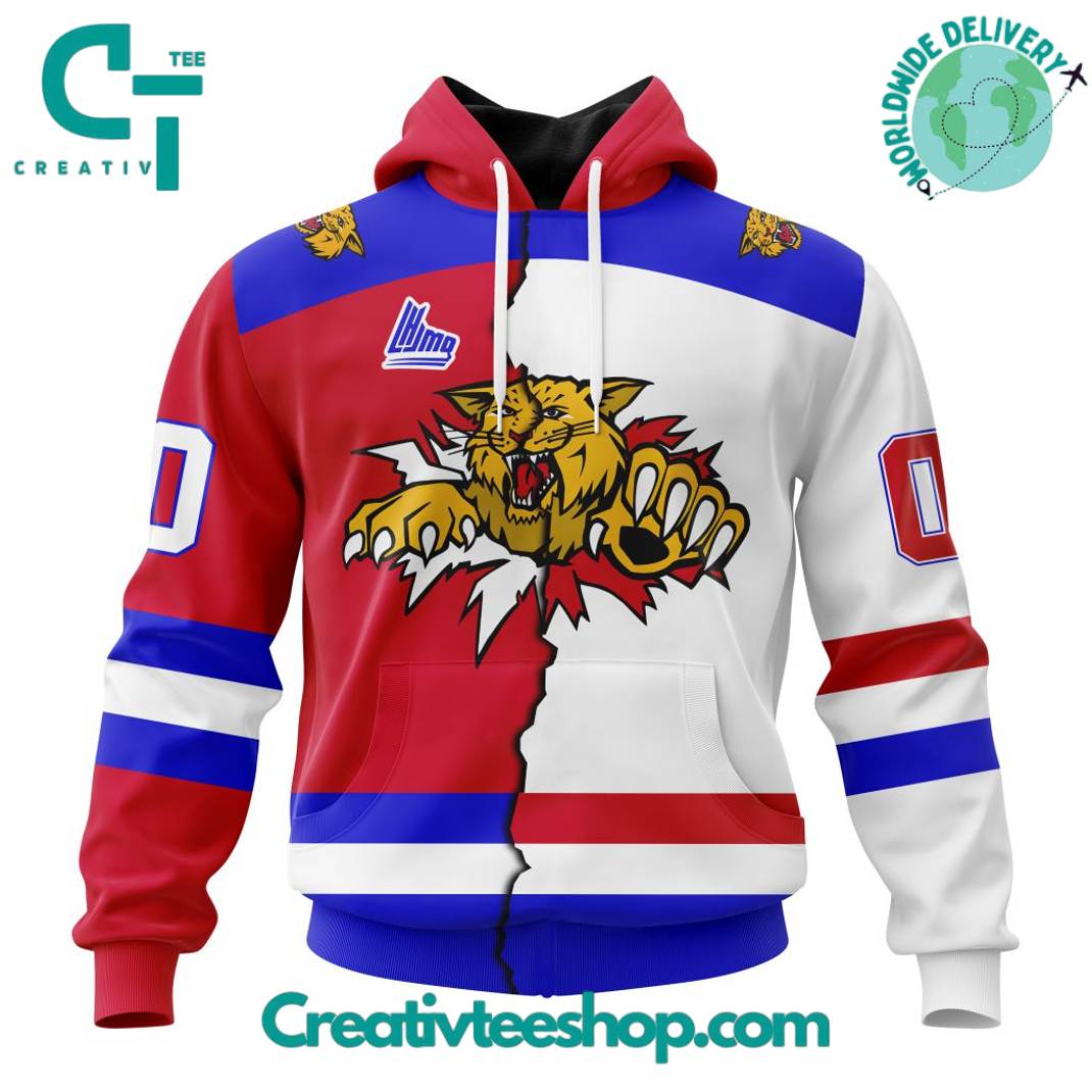 Moncton Wildcats LHJMQ Personalized Mix Design Hoodie