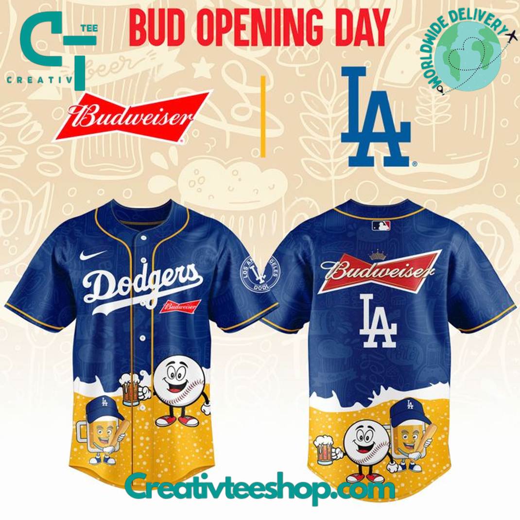 Los Angeles Dodgers Bud Opening Day Special Baseball Jersey
