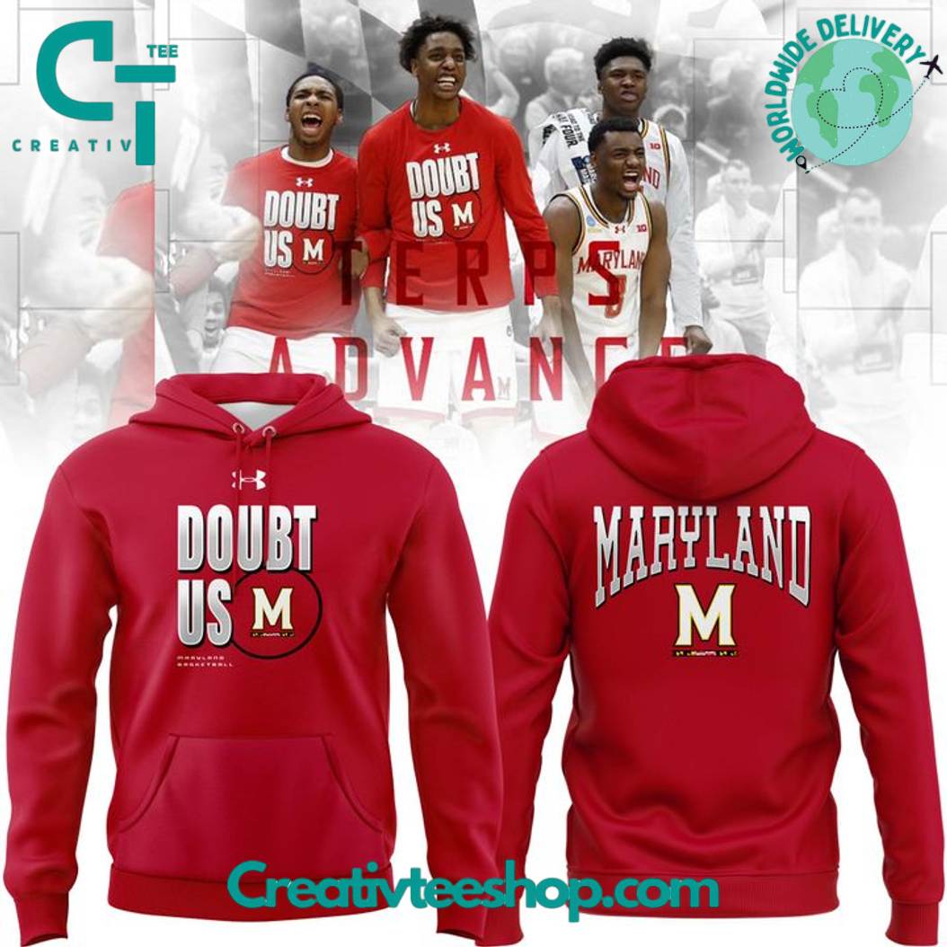 Maryland Terrapins Basketball “Doubt Us” Special Red Hoodie