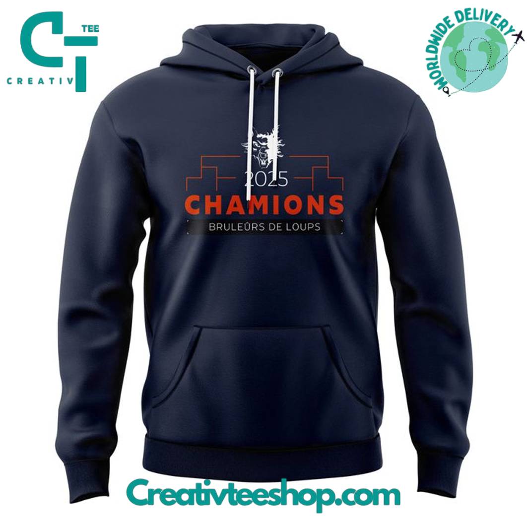 Bruleurs de Loups 2025 Synerglace Ligue Magnus Champions Hoodie