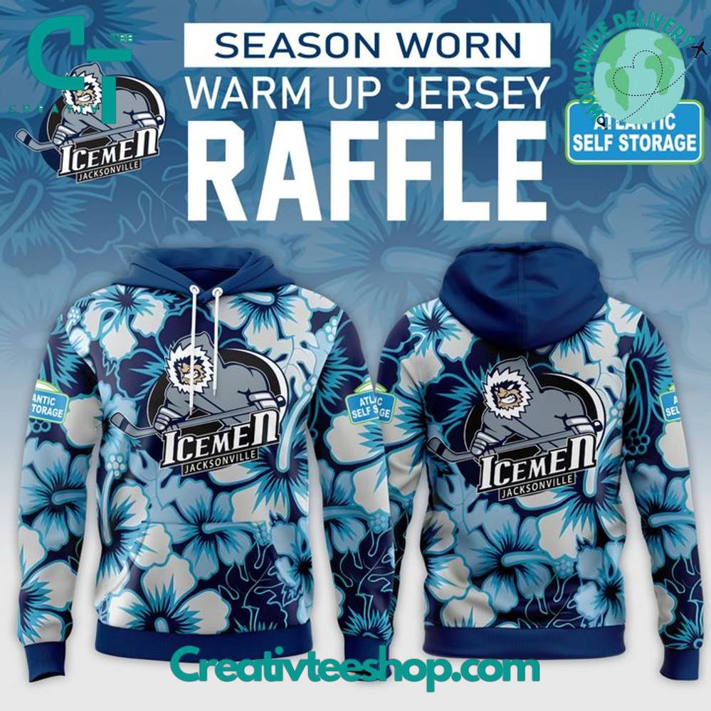 Jacksonville Icemen “Icemen Season” Worn Warm Up Raffle Special Hoodie