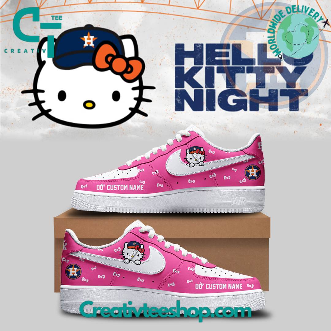 Houston Astros x Hello Kitty Night Personalized Pink Air Force 1