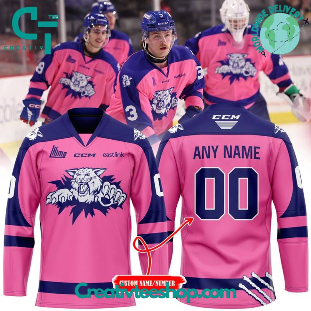 Moncton Wildcats x Pink in the Rink Special Pink Hockey Jersey