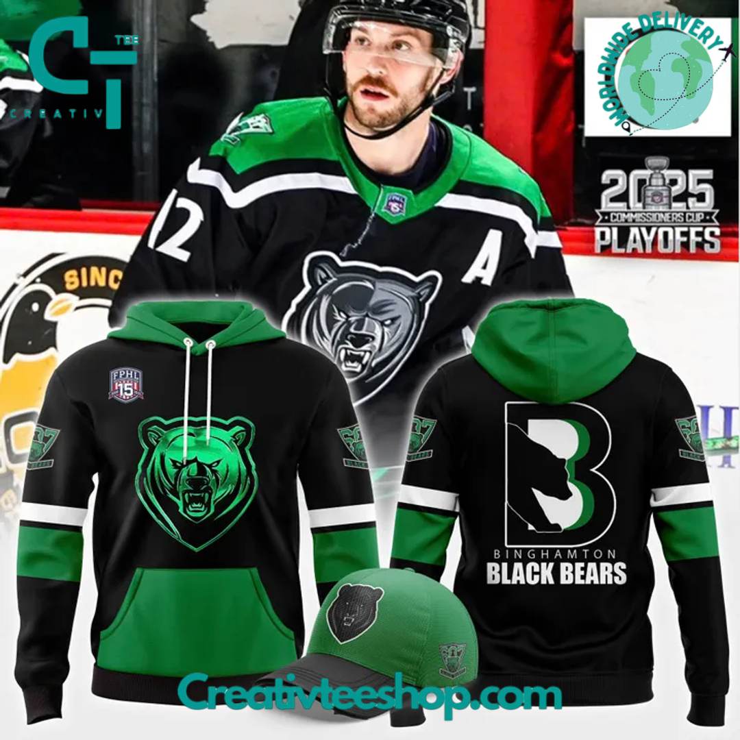 Binghamton Black Bears 2025 Commissioners Cup Playoffs Hoodie