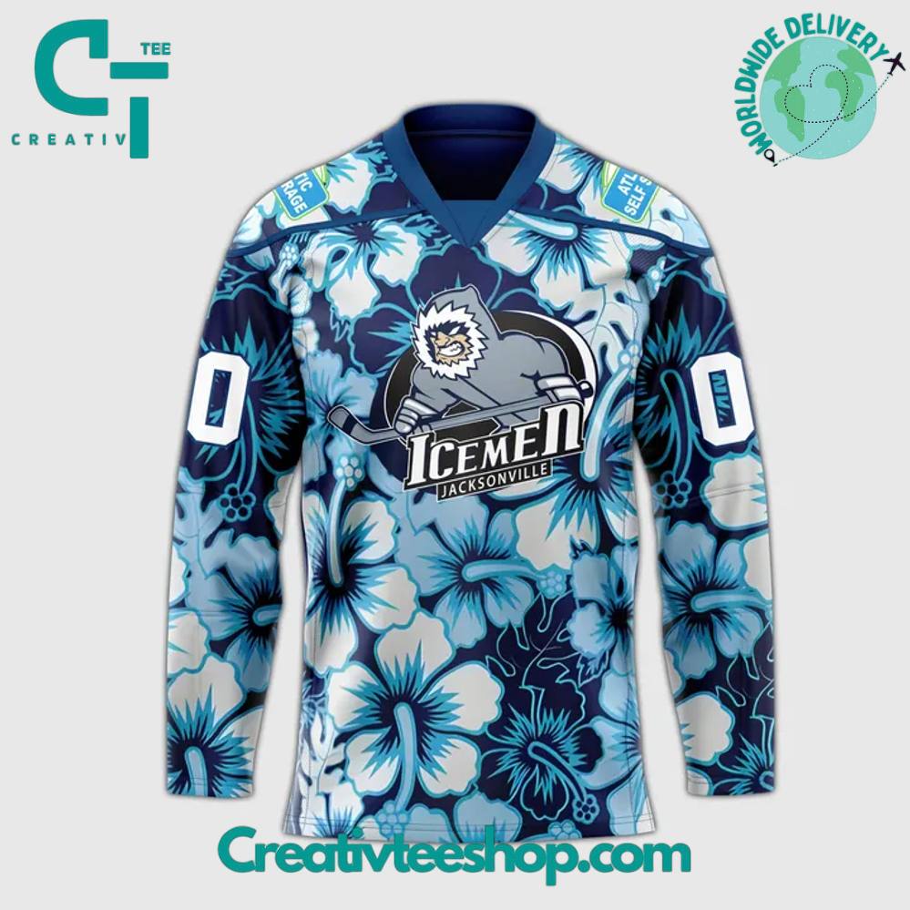Jacksonville Icemen “Icemen Season” Worn Warm Up Raffle Hockey Jersey