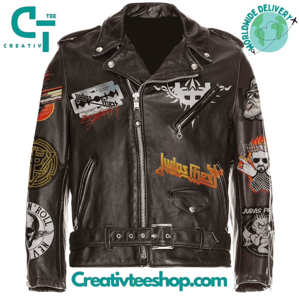 Judas Priest Shield of Pain Tour 2025 Leather Jacket