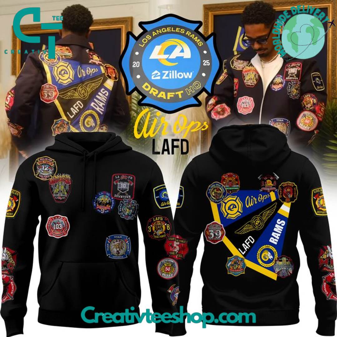 Los Angeles Rams x Kevin Leonel LAFD Special Black Hoodie