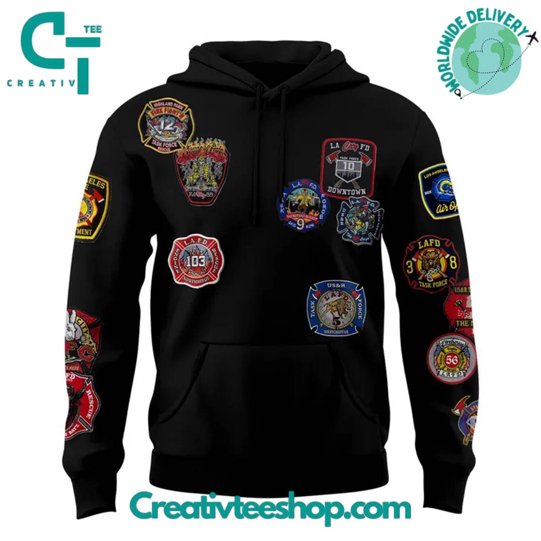 Los Angeles Rams x Kevin Leonel LAFD Special Black Hoodie