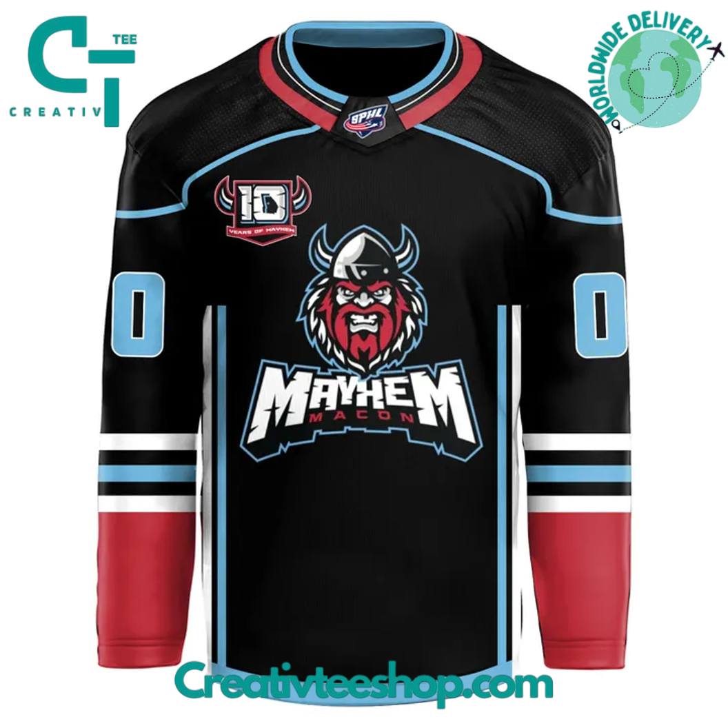 Macon Mayhem x Black Home 2025 Special Hockey Jersey