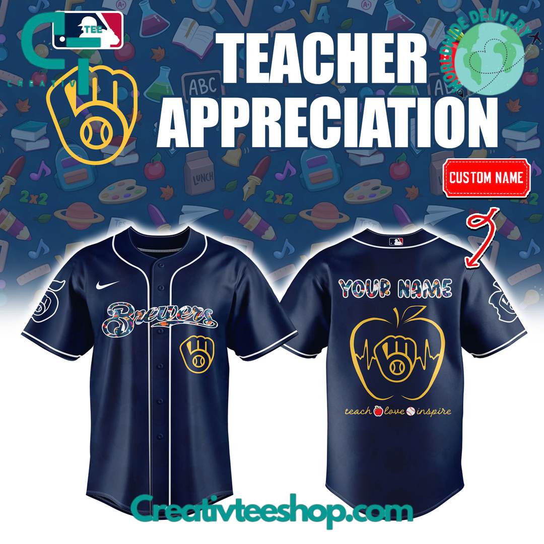 Milwaukee Brewers x Teacher Appreciation Personalized Baseball Jersey