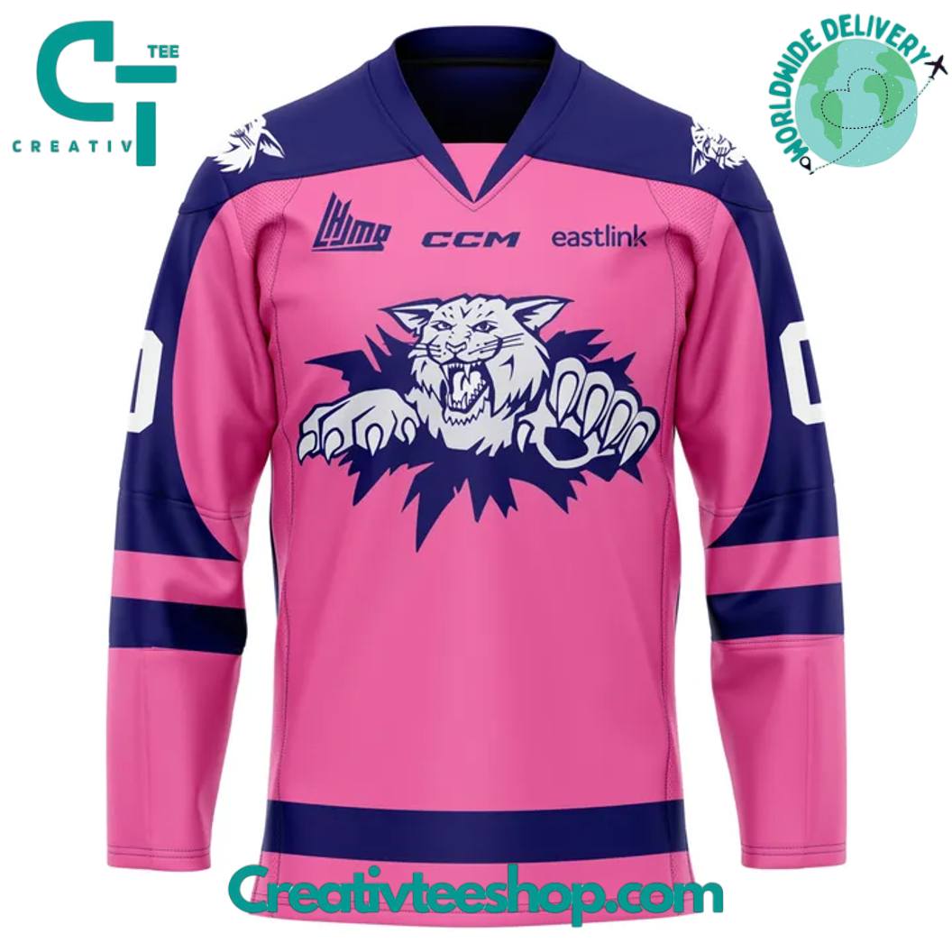 Moncton Wildcats x Pink in the Rink Special Pink Hockey Jersey