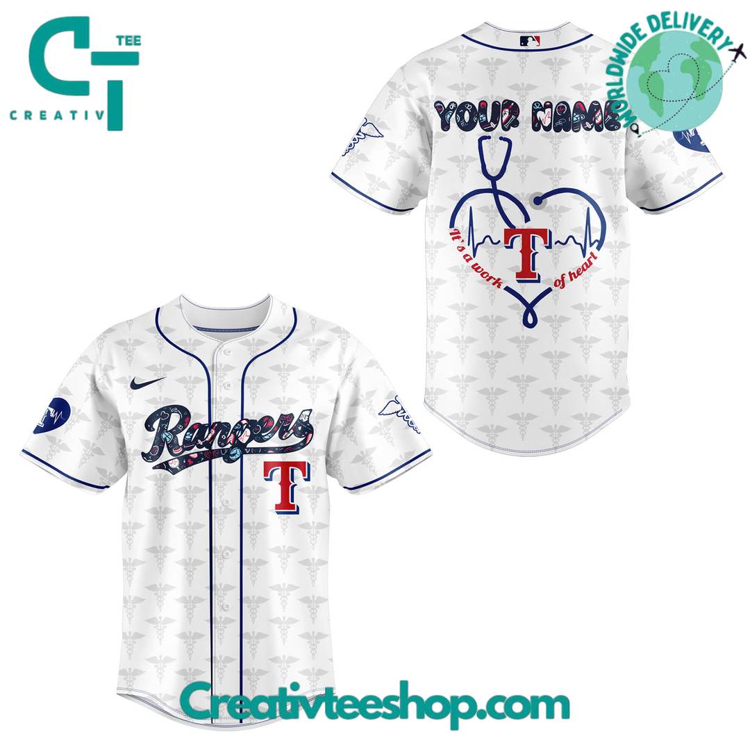 Texas Rangers x Nurses Night Personalized Baseball Jersey