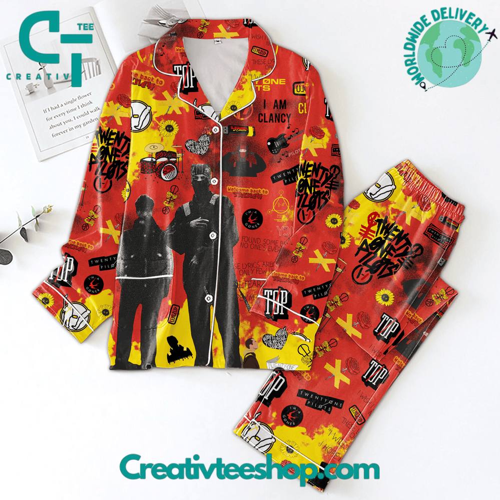 Twenty One Pilots Button Down Pajamas Set