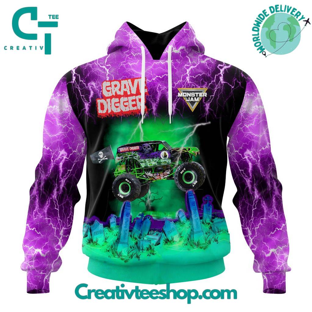 Grave Digger Monster Jam Special Purple Hoodie