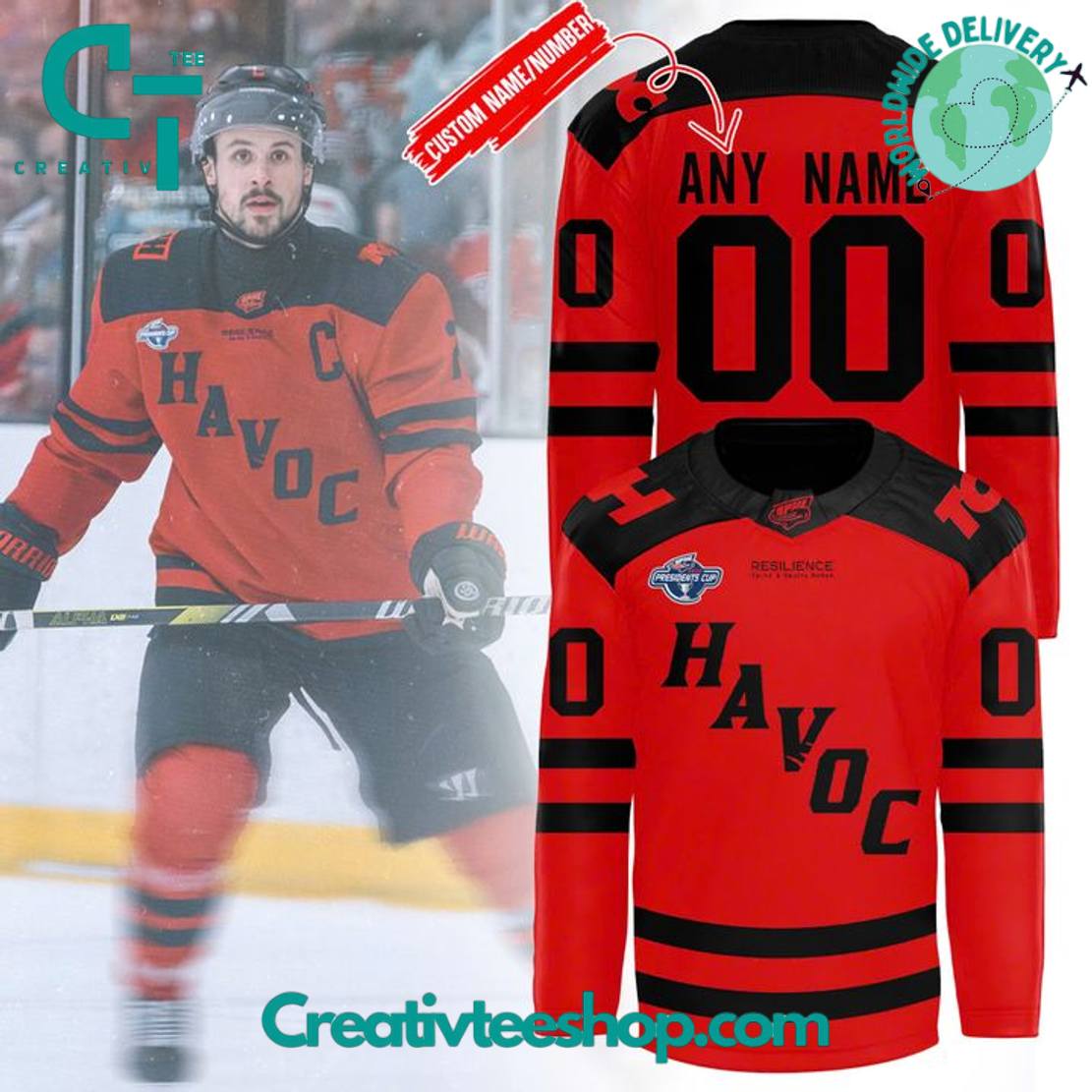 Huntsville Havoc 2025 SPHL Presidents Cup Personalized Hockey Jersey