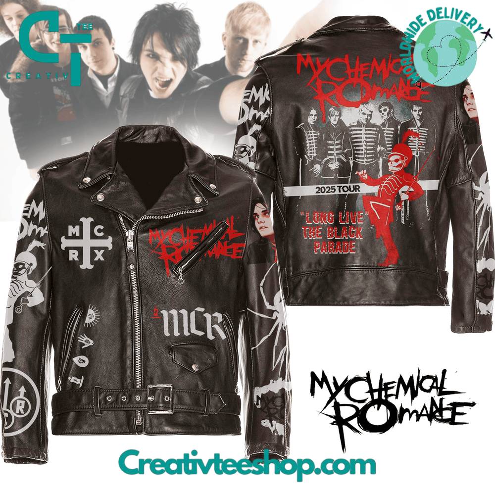 My Chemical Romance 2025 Tour Long Live The Black Parade Leather Jacket