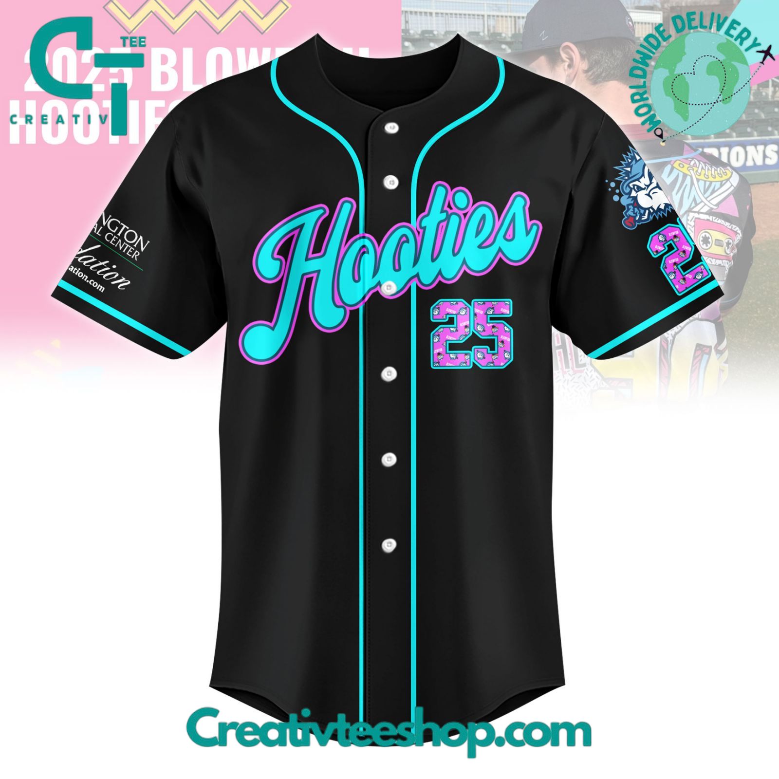 Lexington County Blowfish x Hooties “Back to the Nineties” 2025 Special Baseball Jersey
