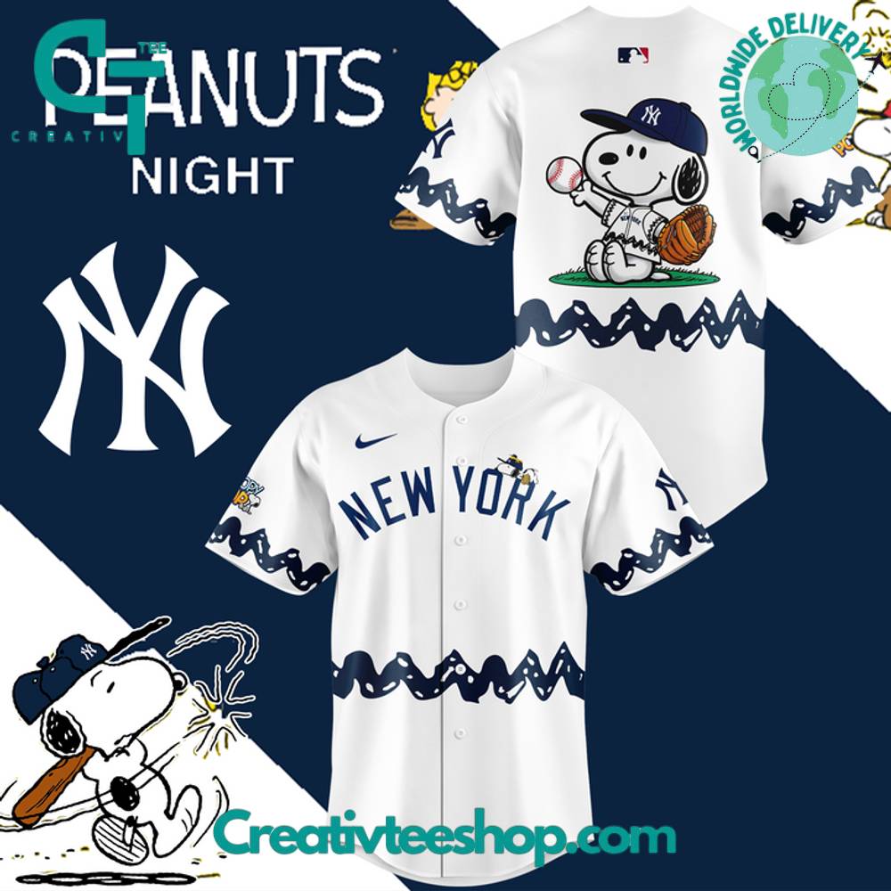 New York Yankees x Peanuts Night 2025 Special White Baseball Jersey