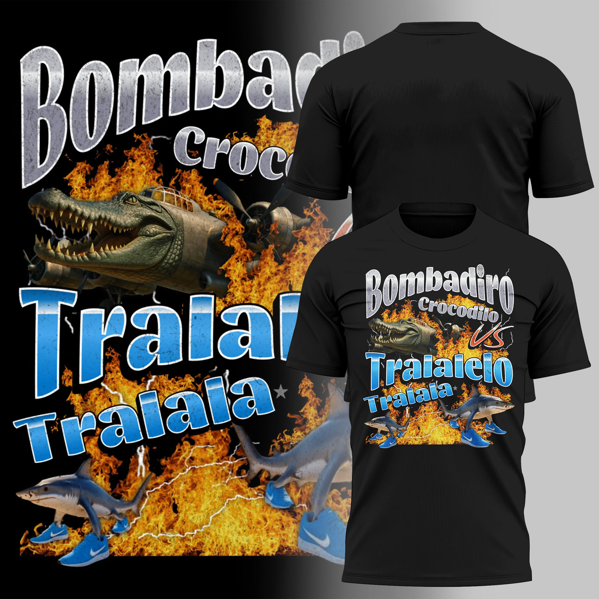 Bombardino Crocodilo x Tralalero Tralala Tee