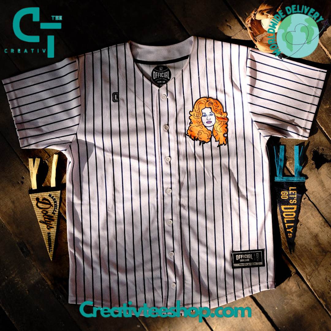 Dolly Parton Game Day Pinstripe Baseball Jersey