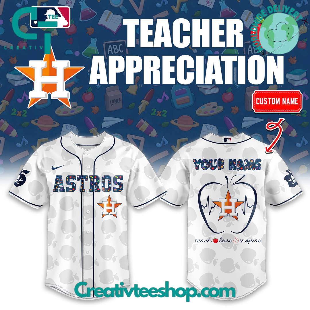 Houston Astros x Teacher Appreciation Personalized Baseball Jersey