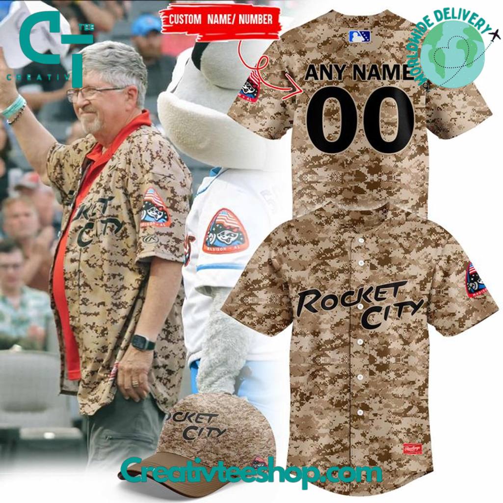 Rocket City Trash Pandas Memorial Day Camo Baseball Jersey