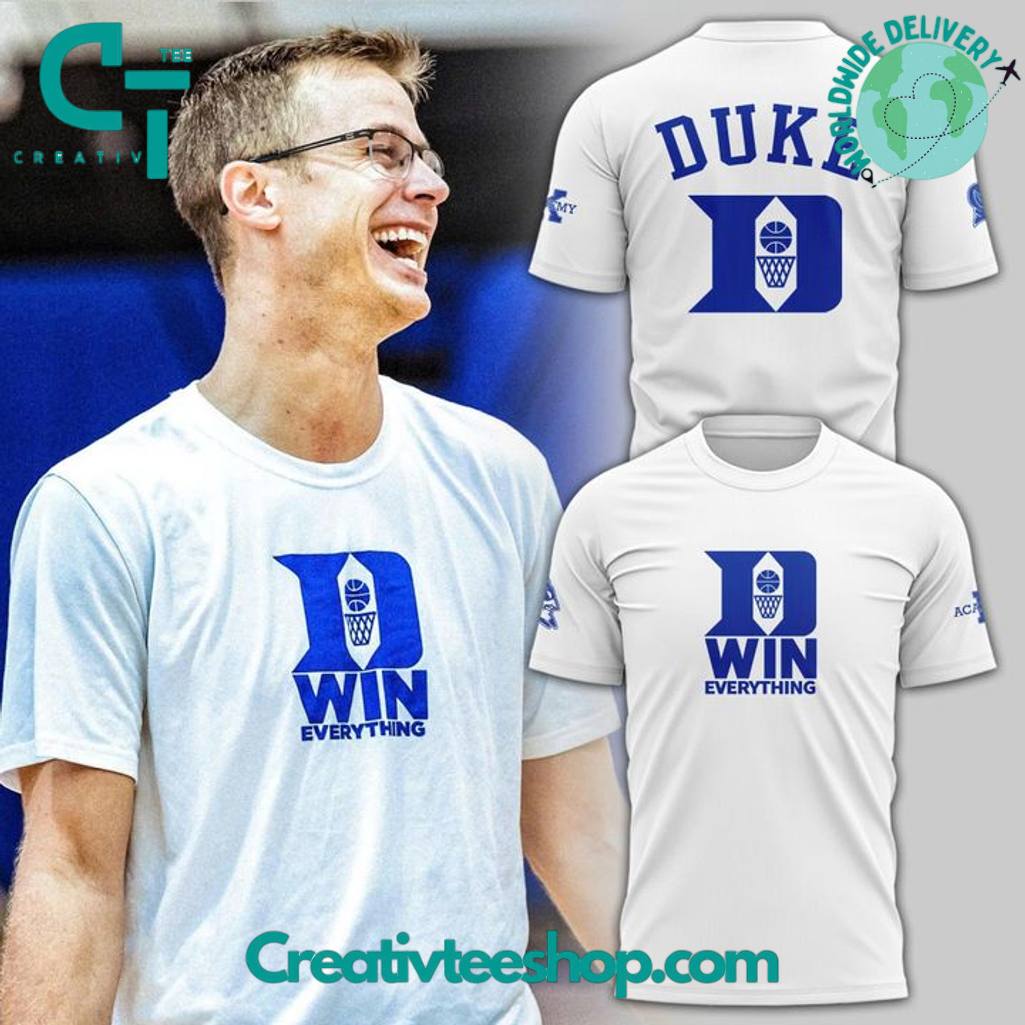 Duke Blue Devils Coach Jon Scheyer Duke “Win Everything” Special White Tee