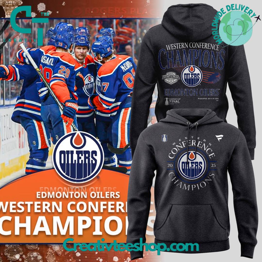 Edmonton Oilers Western Conference Champions Special Grey Hoodie