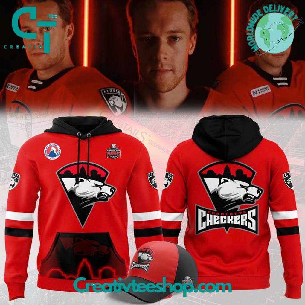 Charlotte Checkers Special New 2025 Red Hoodie