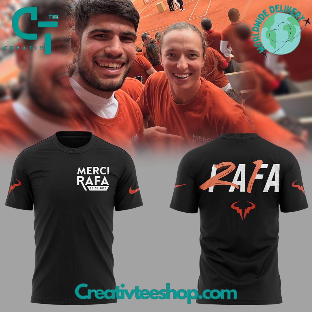 Merci Rafa Rafa Nadal Roland Garros Tribute 2025 Black Tee