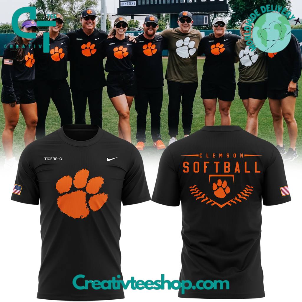 Clemson Tigers Softball Military Appreciation Special Black Tee
