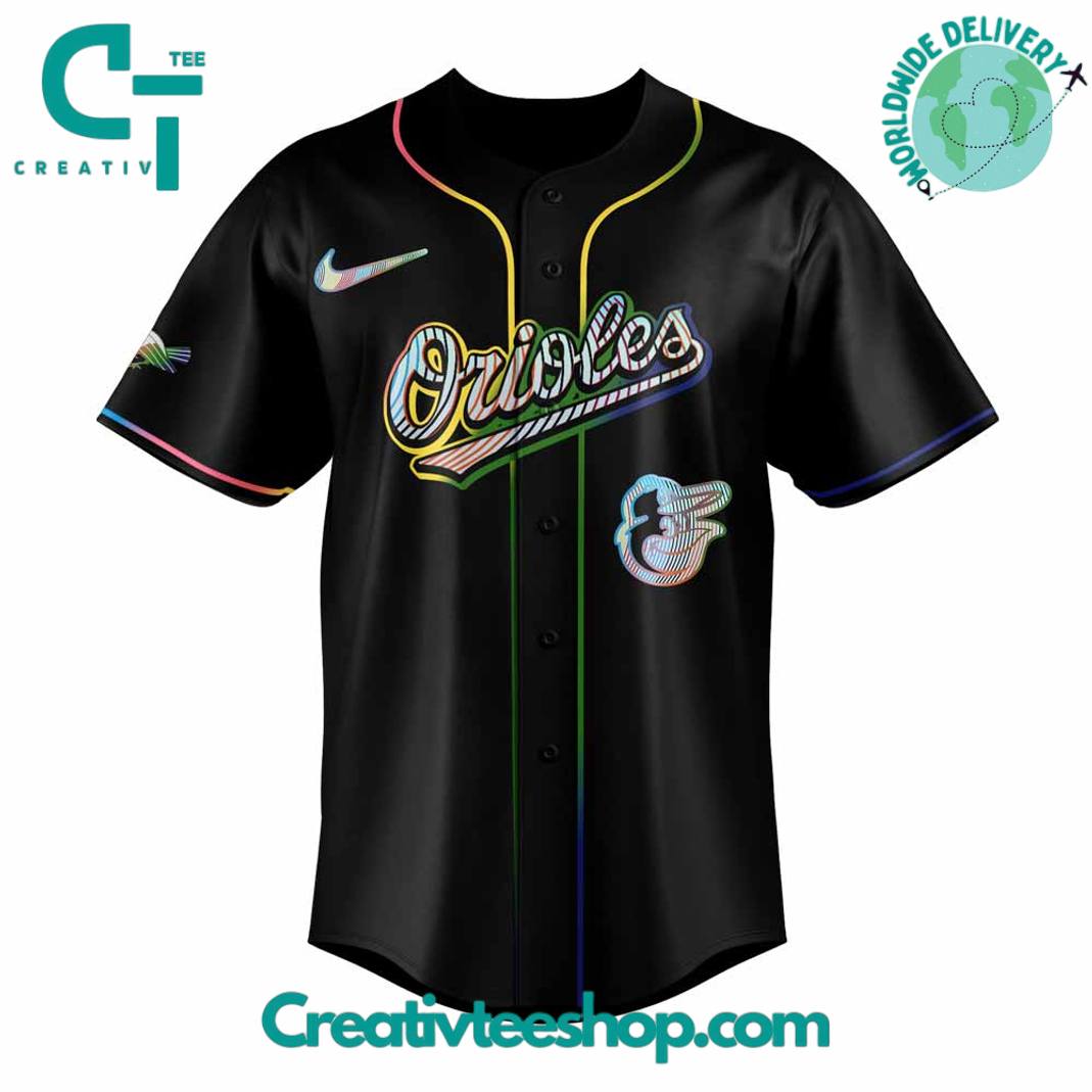 Baltimore Orioles Pride Night 2025 Special Black Baseball Jersey