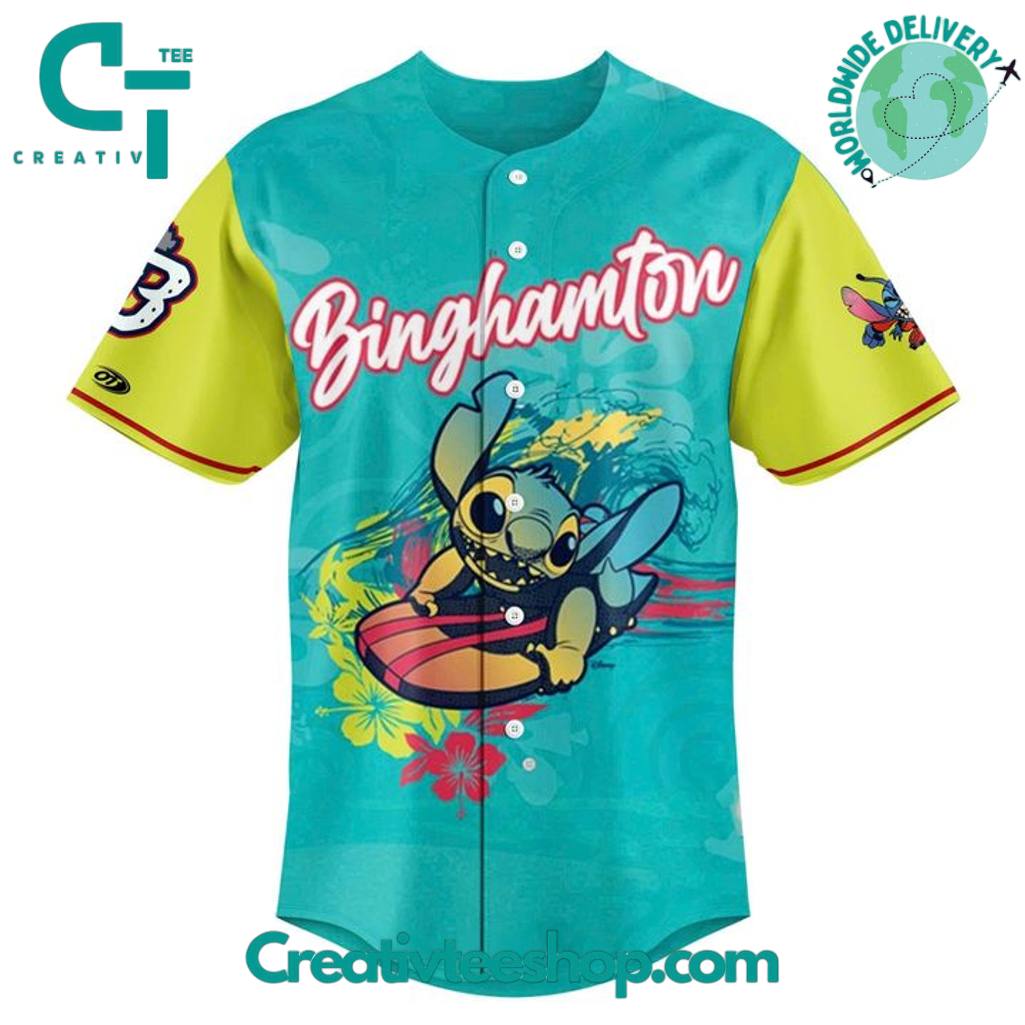 Binghamton Rumble Ponies x Stitch Experiment 626 Special Baseball Jersey