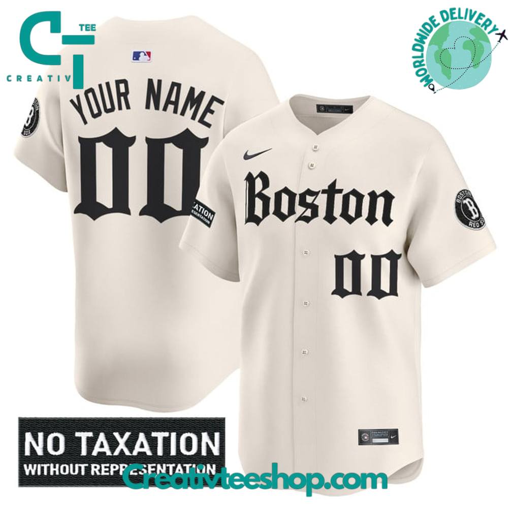 Boston Red Sox Retro Newspaper Edition “No Taxtation Without Representation” Baseball Jersey
