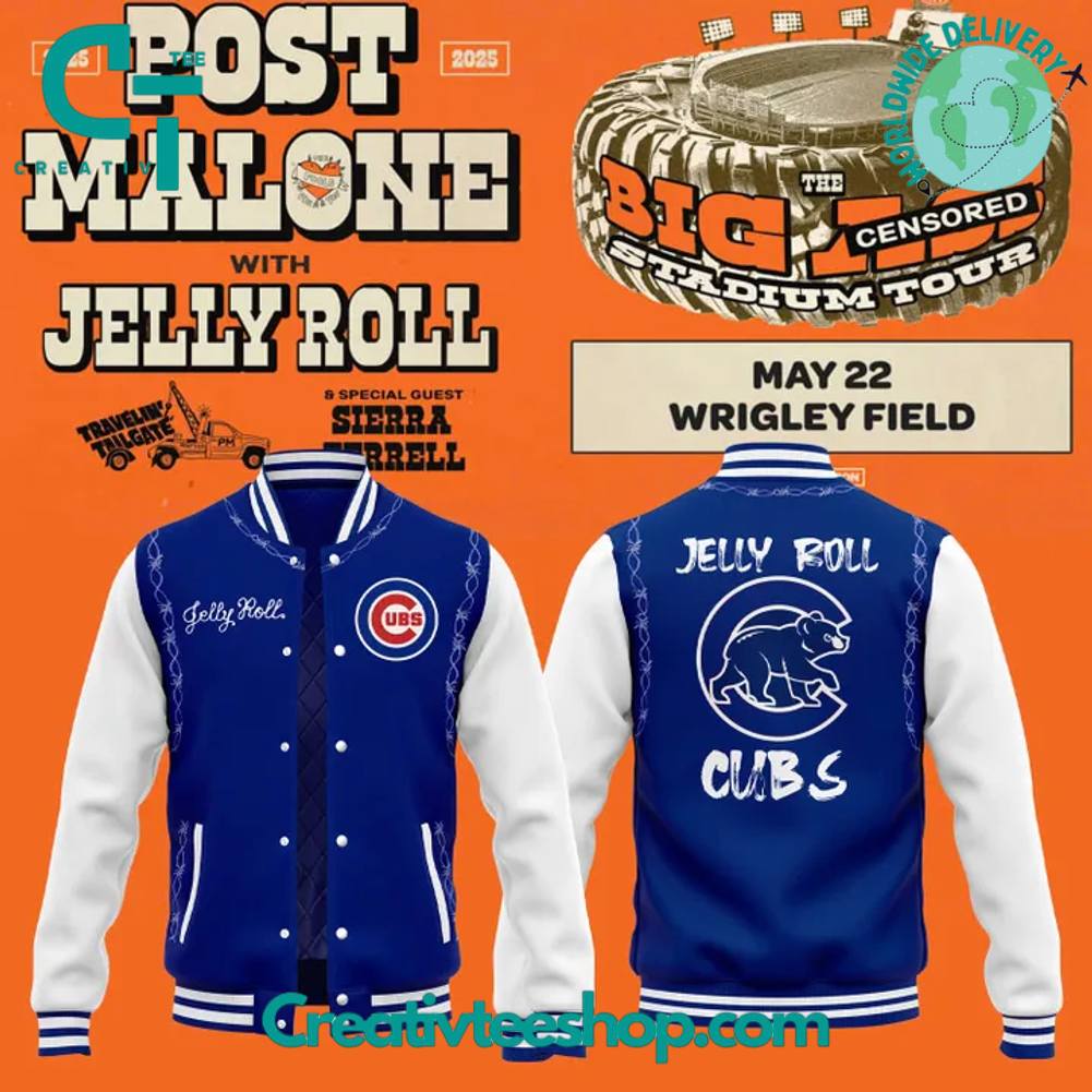 Chicago Cubs x 2025 Jelly Roll Wrigley Field Concert The Big Ass Stadium Tour Special Baseball Jacket