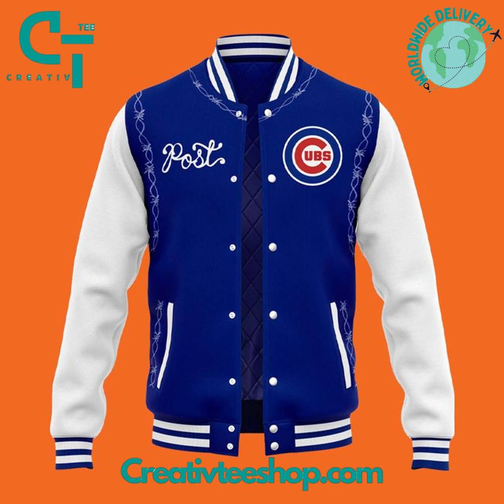 Chicago Cubs x 2025 Post Malone Wrigley Field Concert The Big Ass Stadium Tour Special Baseball Jacket
