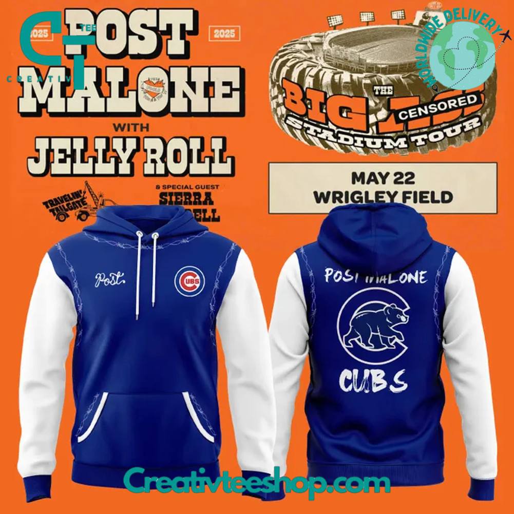 Chicago Cubs x 2025 Post Malone Wrigley Field Concert The Big Ass Stadium Tour Special Hoodie