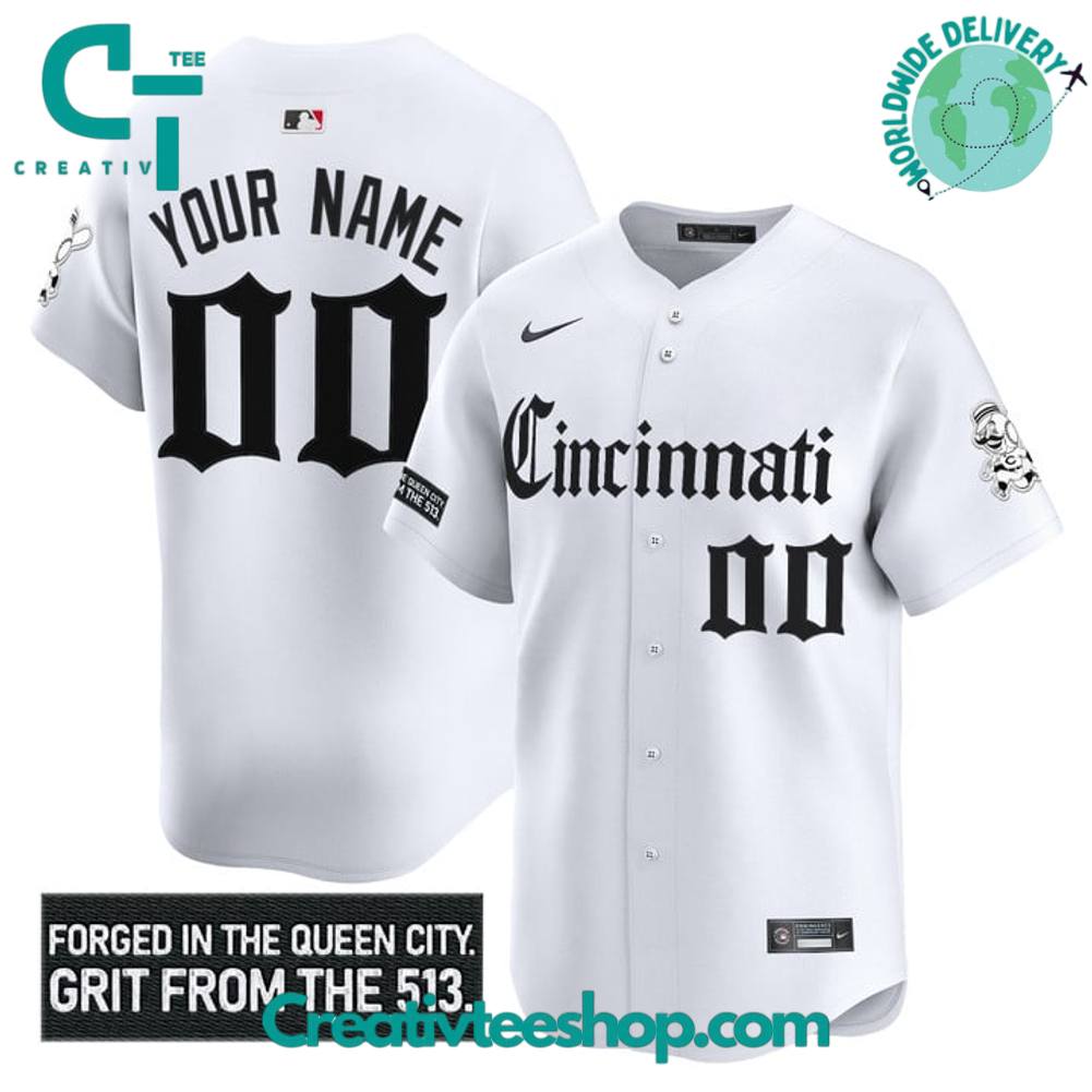 Cincinnati Reds ‘Gothic Queen City Edition’ Personalized Baseball Jersey