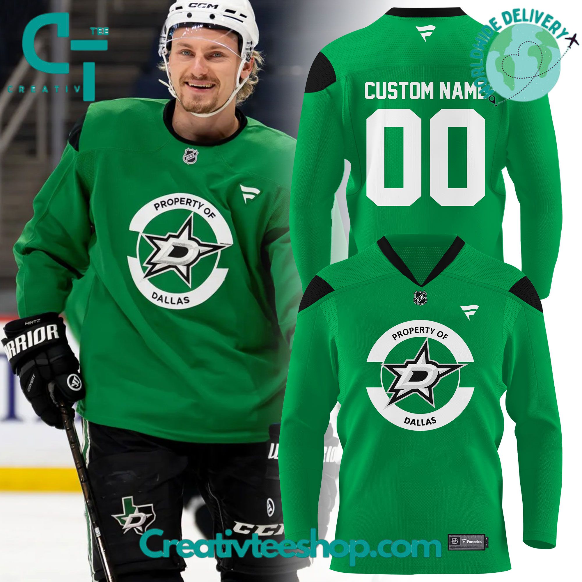 Dallas Stars “Property of Dallas” 2025 Special Green Hockey Jersey