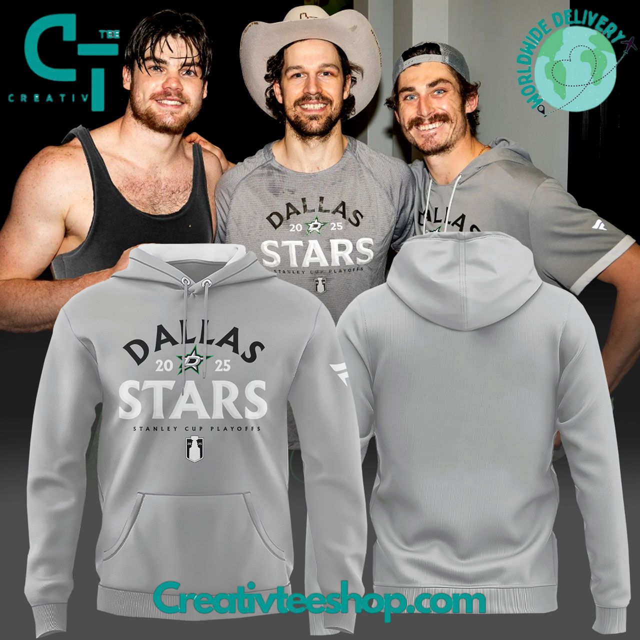 Dallas Stars Stanley Cup Playoffs 2025 Special Grey Hoodie