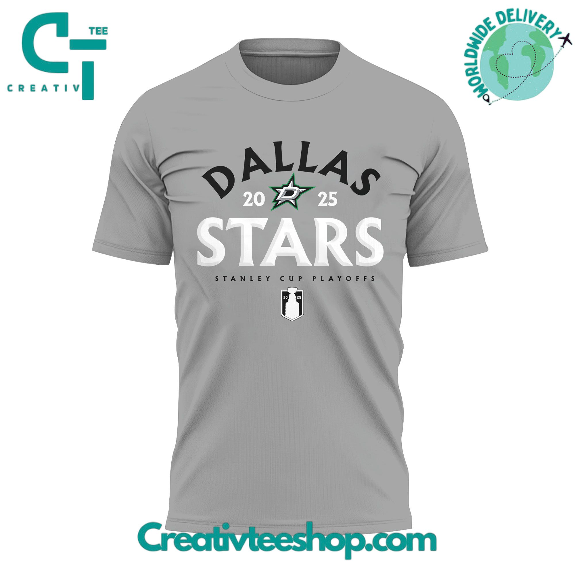 Dallas Stars Stanley Cup Playoffs 2025 Special Grey Tee