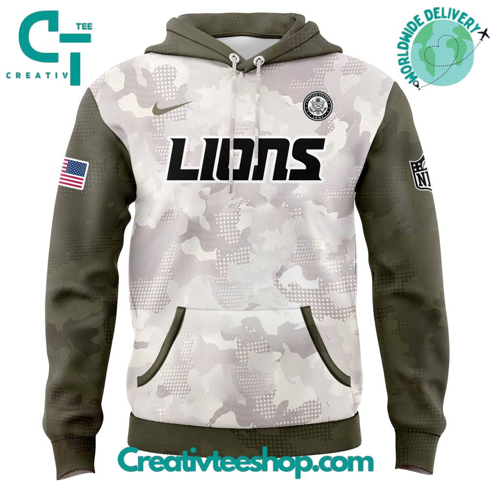 Detroit Lions Armed Forces Day 2025 Special Camo Hoodie