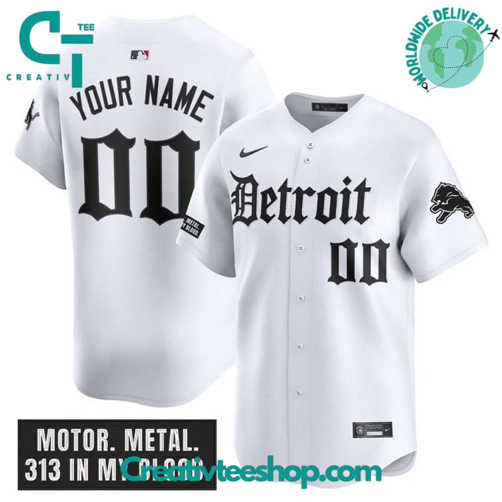 Detroit Lions ‘Motor Gothic Edition’ Personalized Baseball Jersey