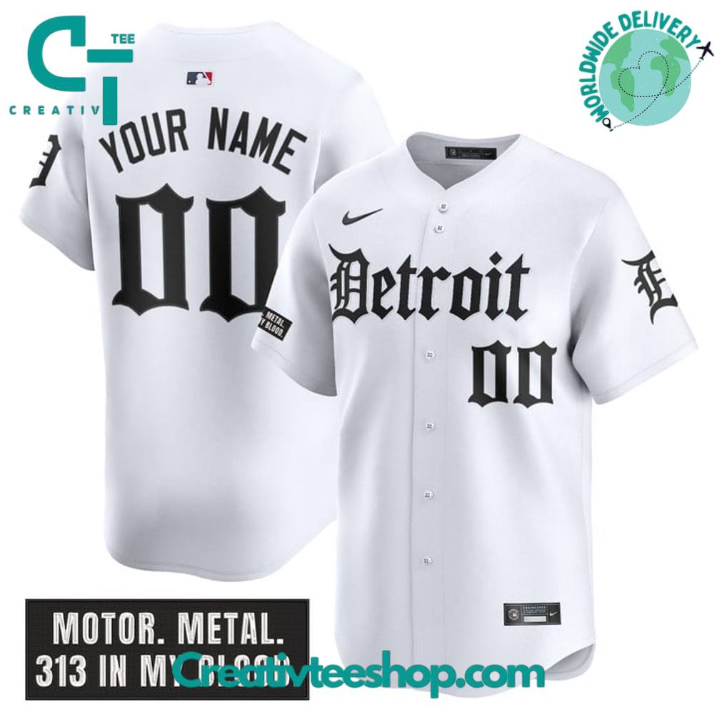 Detroit Tigers Motor Gothic Edition Personalized Baseball Jersey